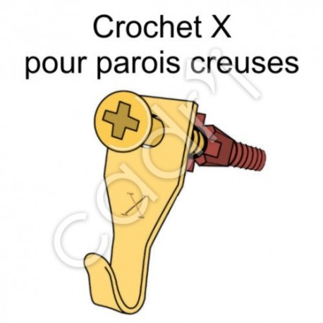 Crochets à Tableaux Le Crochet X pour Plâtre-Brique-Bois