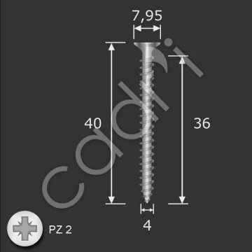 Vis 4 x 40 mm - Filetage total